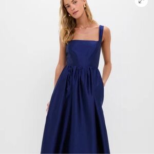 Tuckernuck Navy Dupioni Esme Dress size M